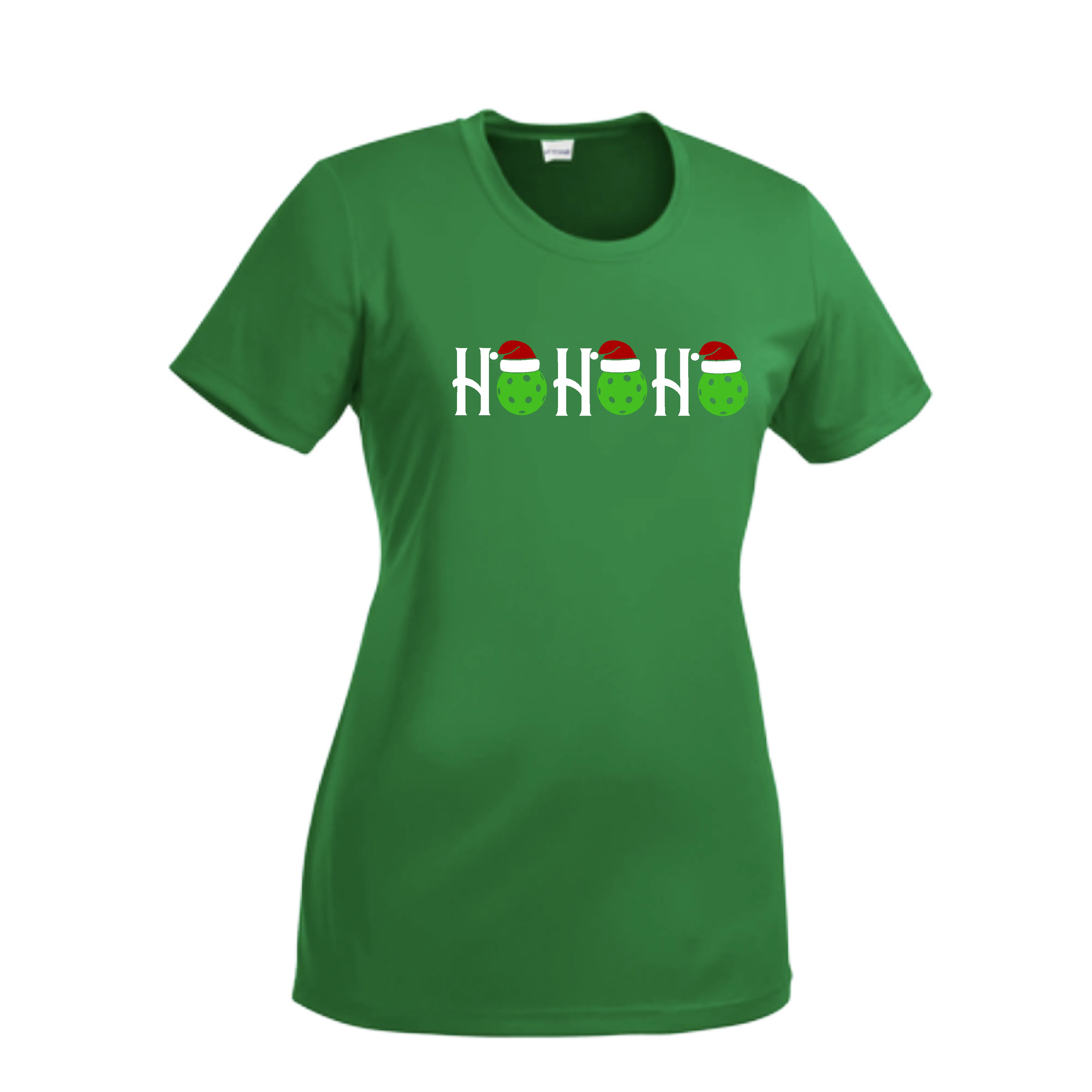 Ho Ho Ho | Women’s Short Sleeve Crewneck Pickleball Shirts | 100% Polyester