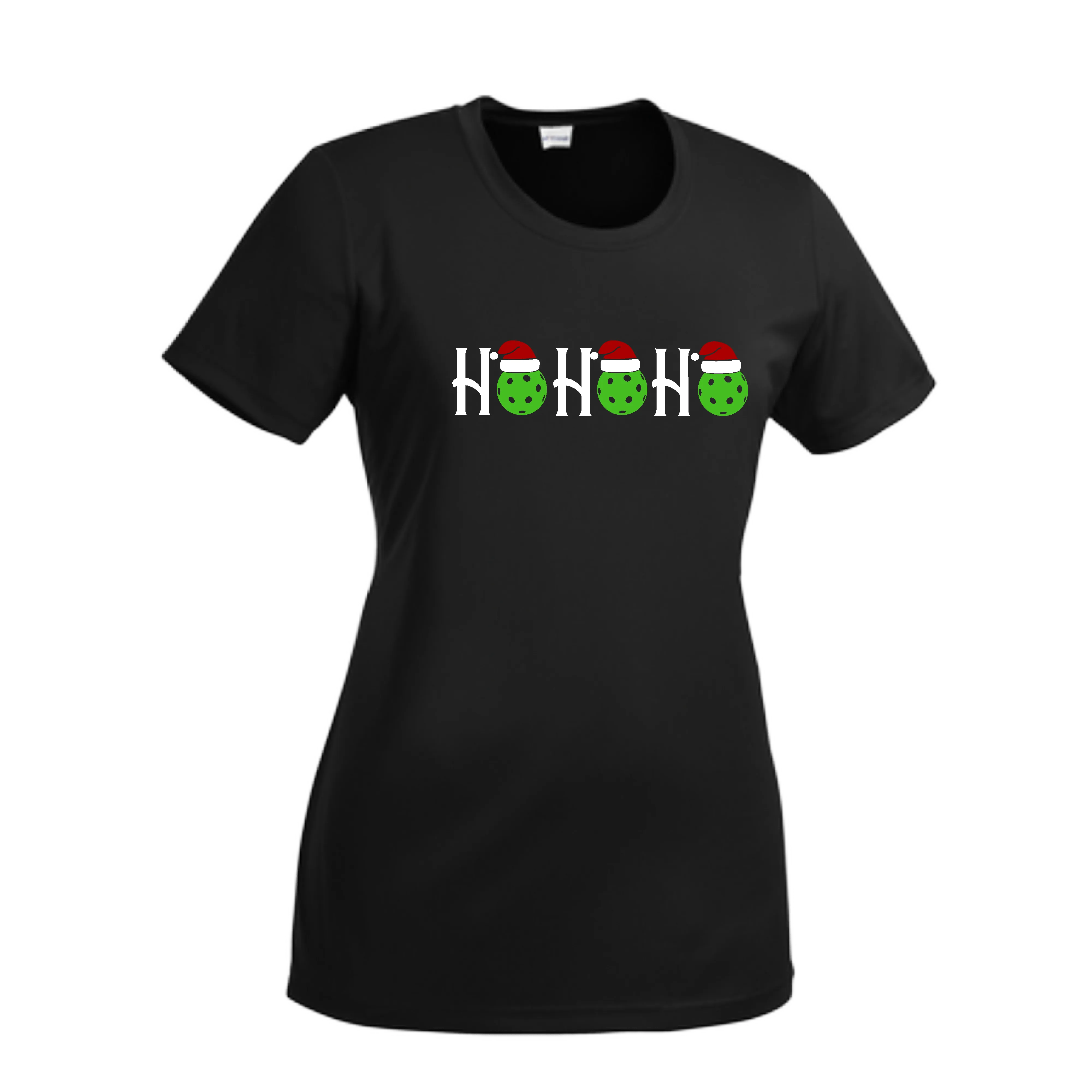 Ho Ho Ho | Women’s Short Sleeve Crewneck Pickleball Shirts | 100% Polyester