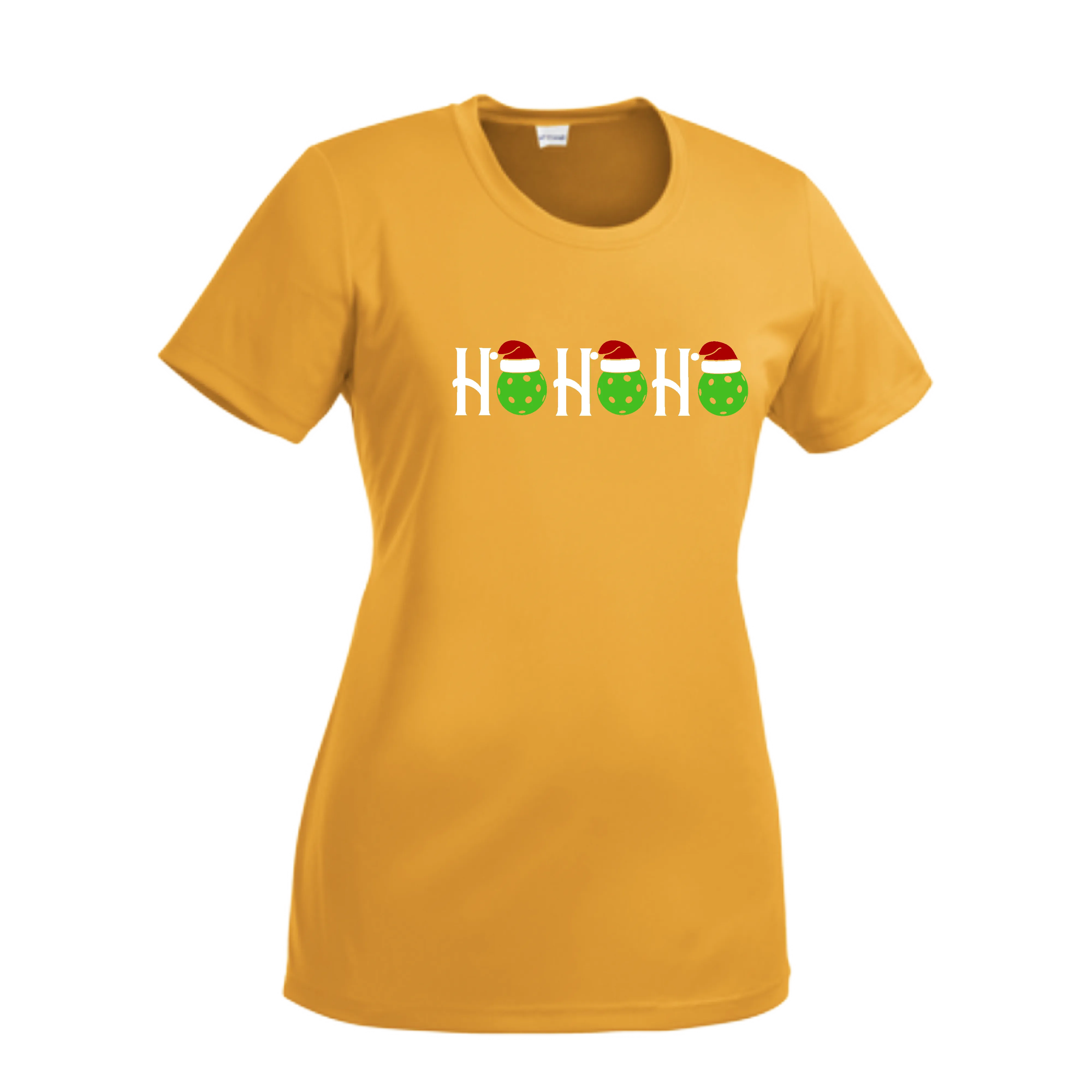 Ho Ho Ho | Women’s Short Sleeve Crewneck Pickleball Shirts | 100% Polyester
