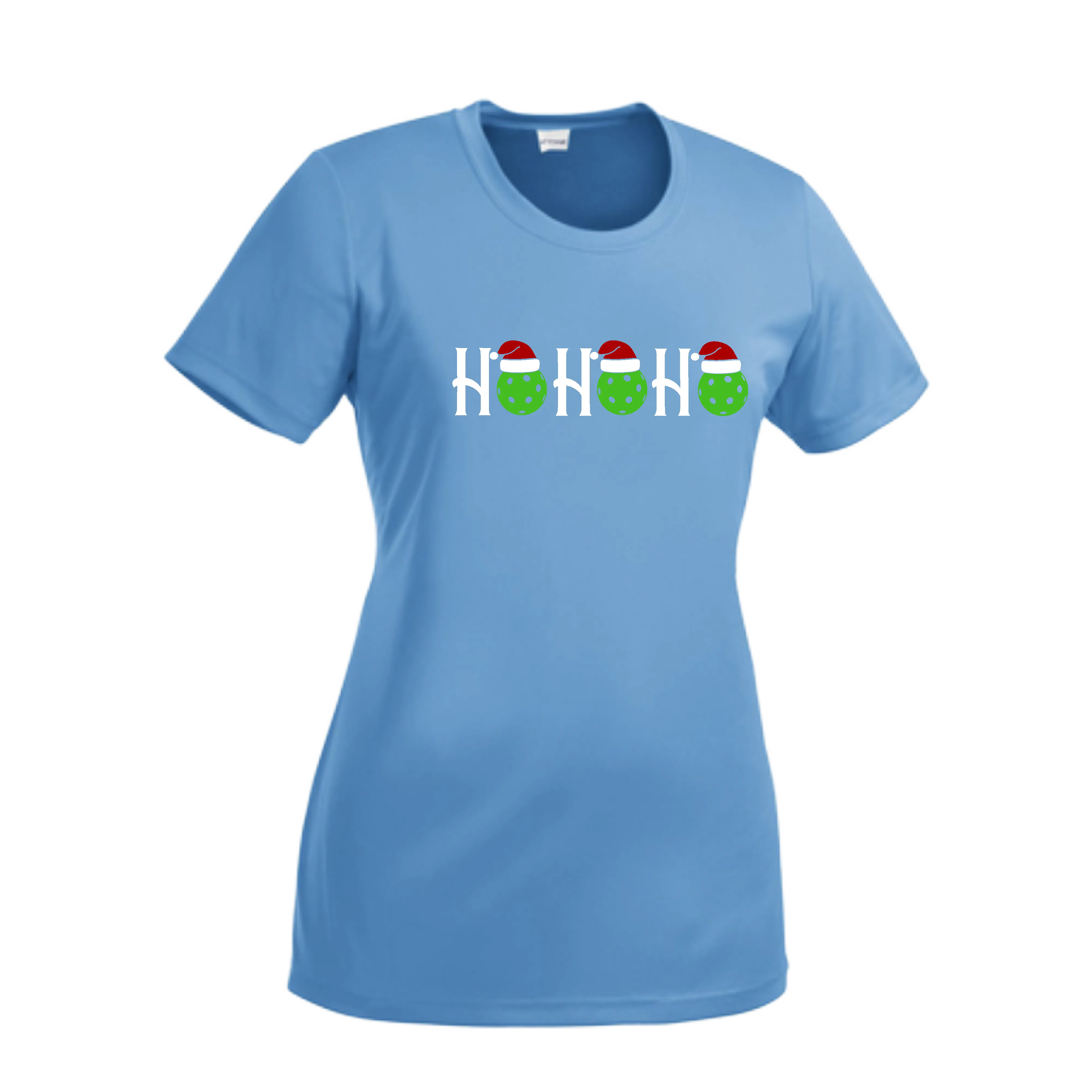 Ho Ho Ho | Women’s Short Sleeve Crewneck Pickleball Shirts | 100% Polyester