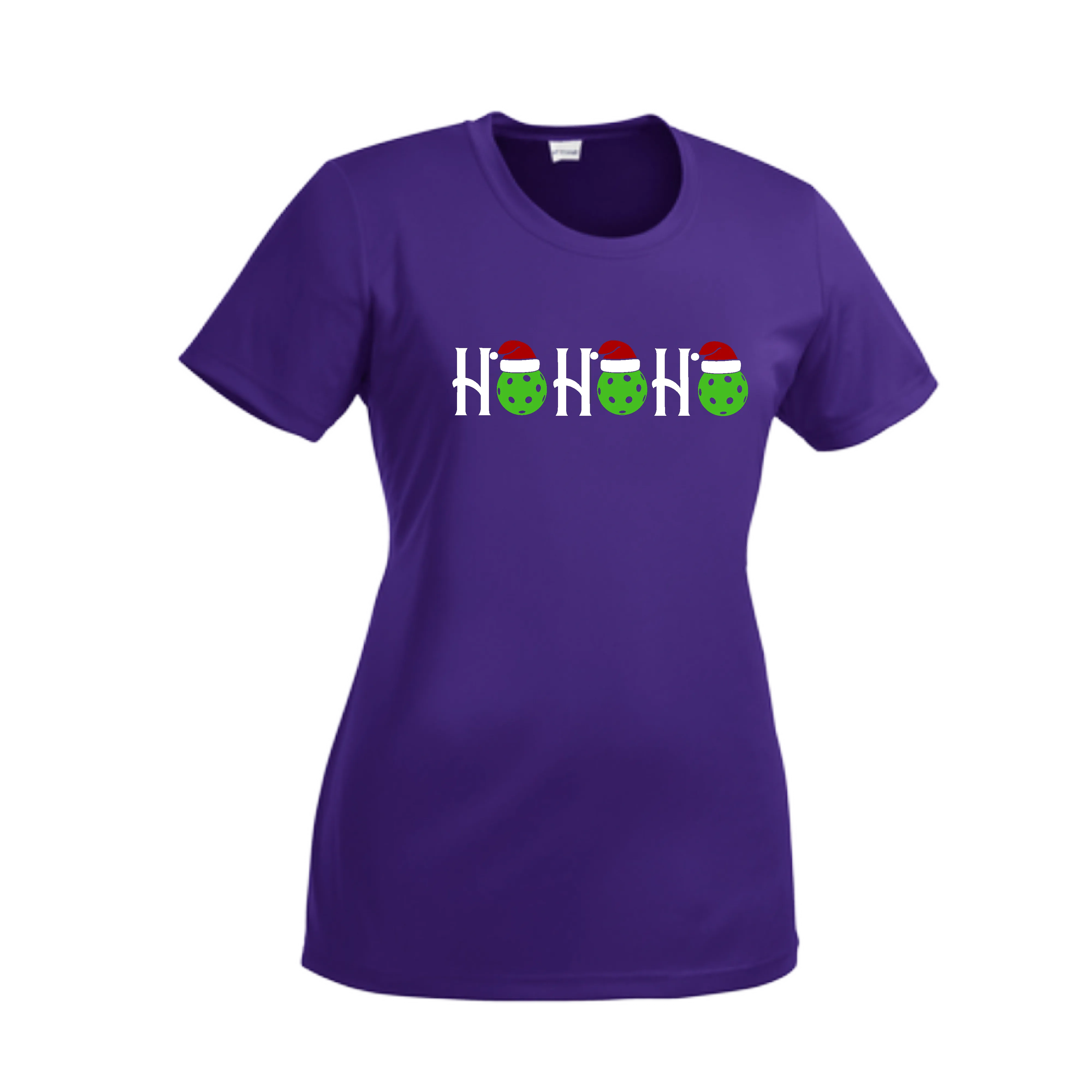 Ho Ho Ho | Women’s Short Sleeve Crewneck Pickleball Shirts | 100% Polyester