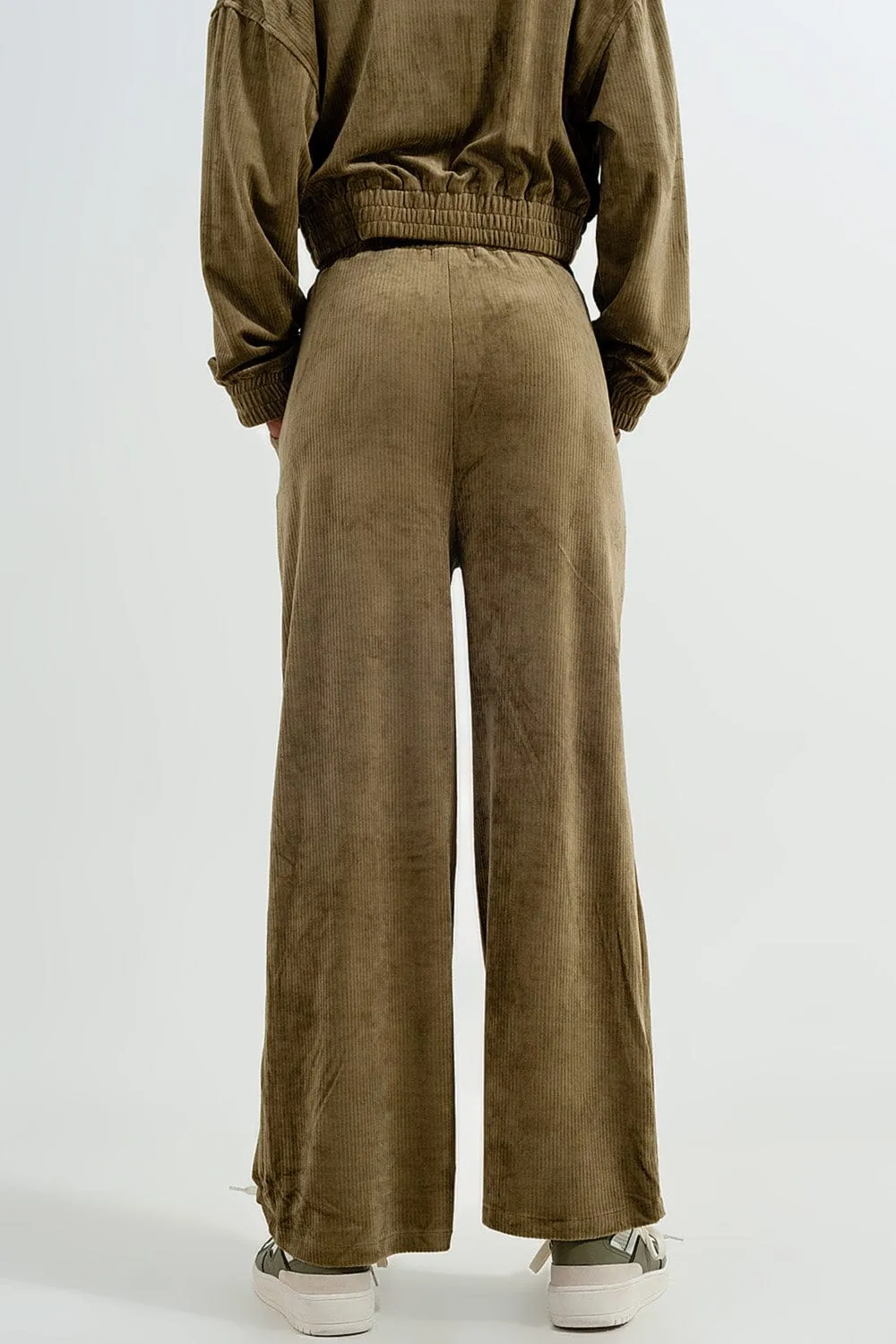 Jogger With Drawstring Waist In Green