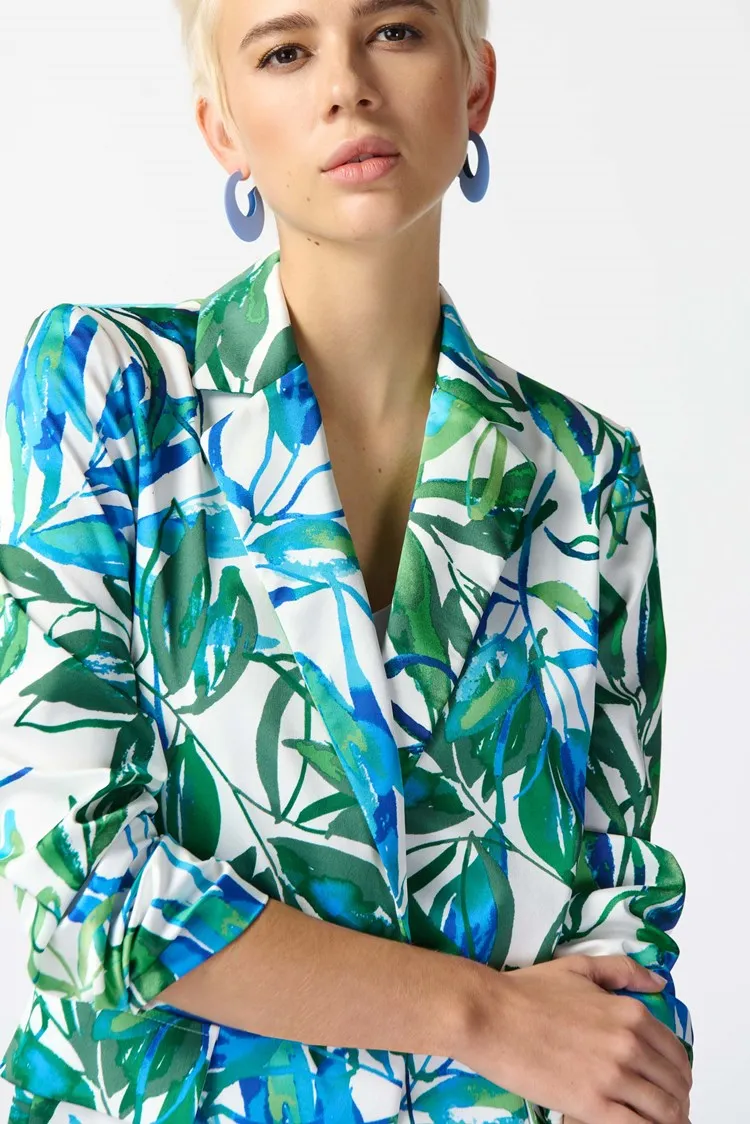 Joseph Ribkoff - Satin Tropical Print Blazer - 242210 - 50% off - 1 x 16 left