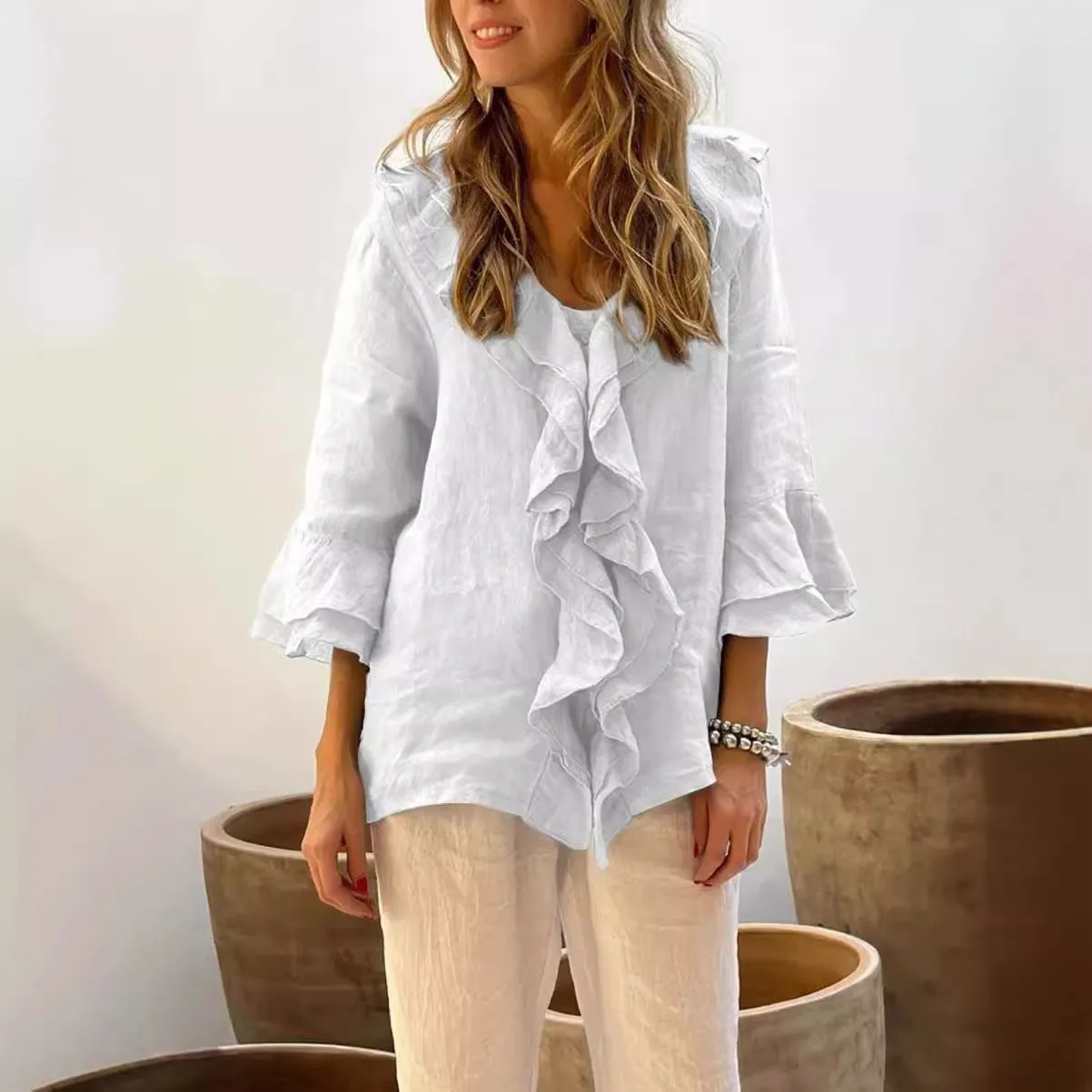 Kylar™ Stylish Ruffled Blouse