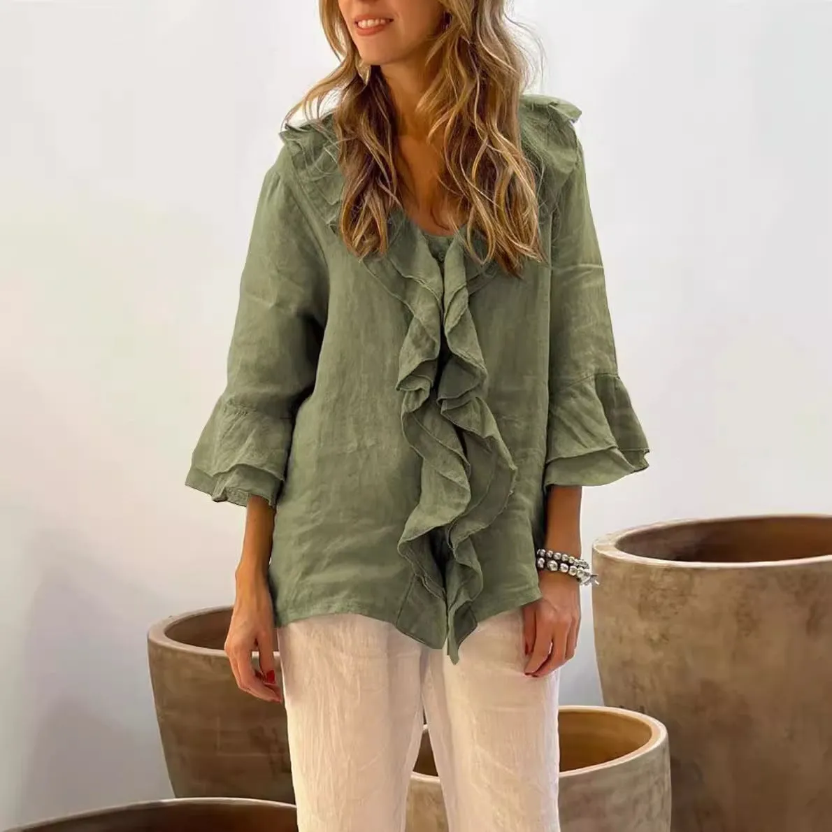 Kylar™ Stylish Ruffled Blouse