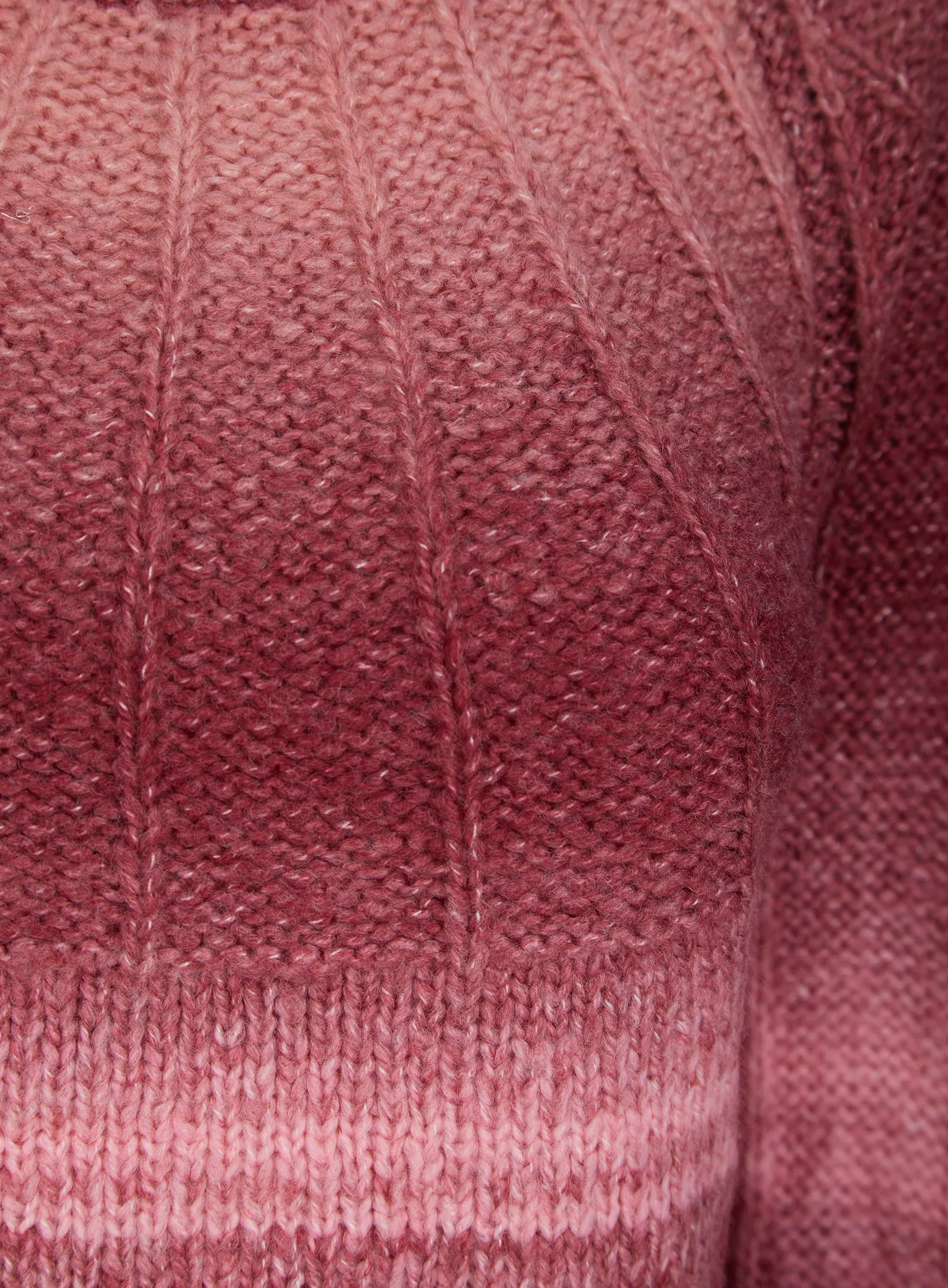 Ladies Stripe Pink Knitwear Cozy Turtle Neck Jumper