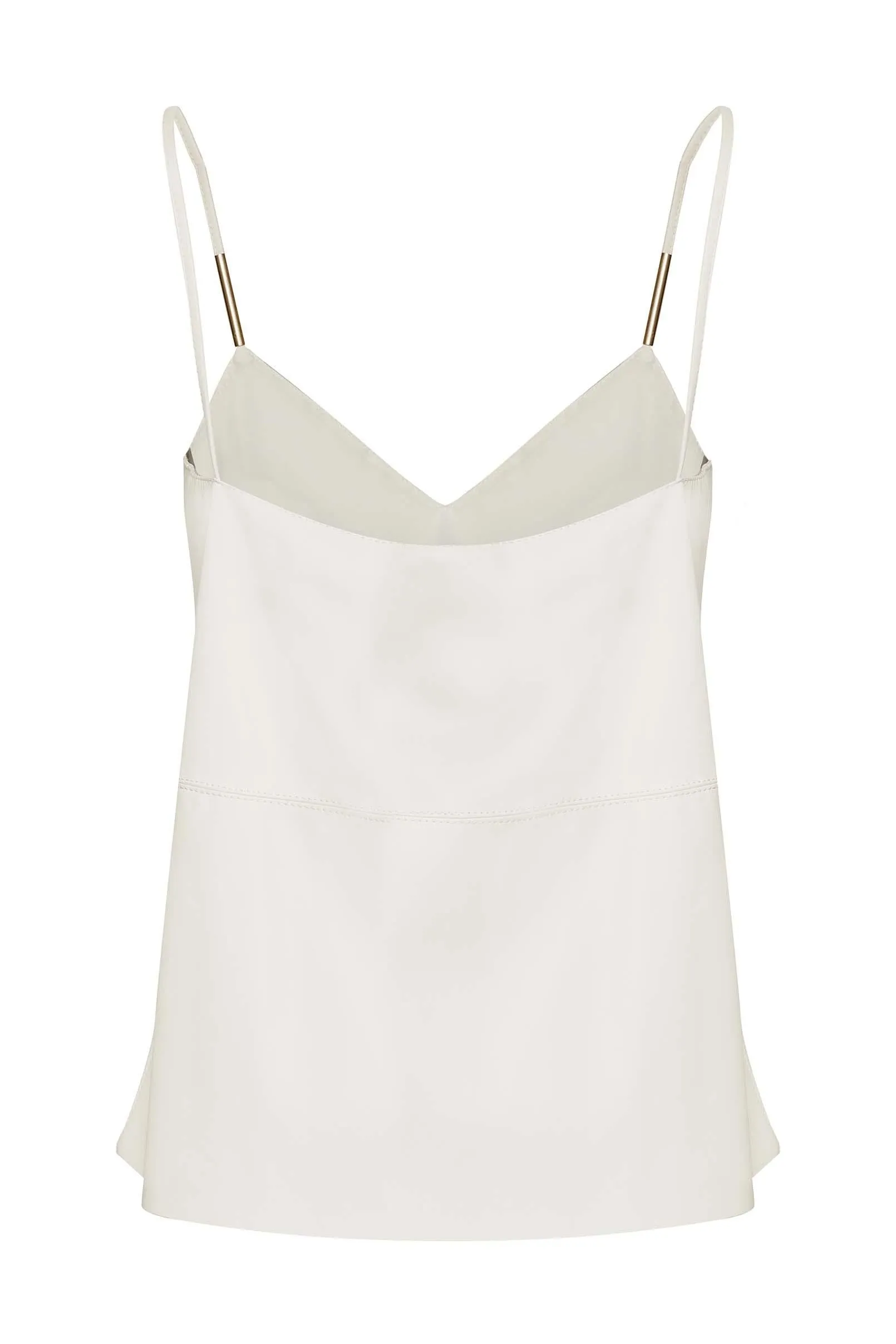 Leather Blouse Ivory with Accessorized Straps
