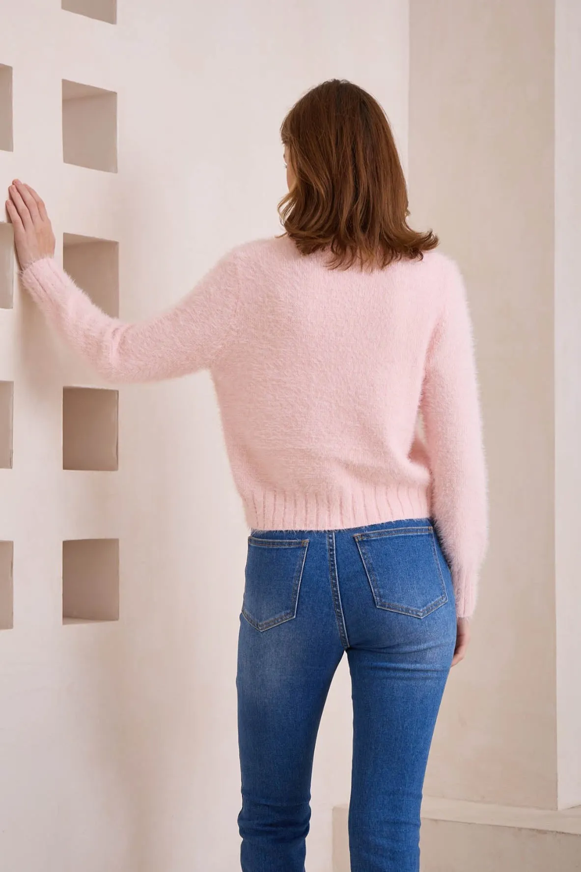 Lily Fluffy Sweater Soft Pink