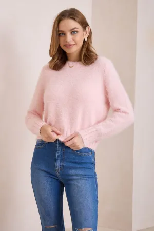 Lily Fluffy Sweater Soft Pink