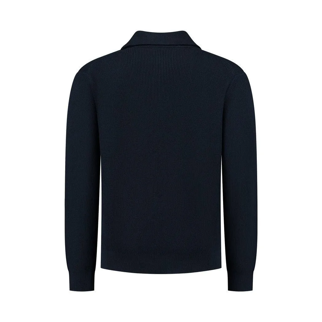 Loose fit Halfzip Knitwear Navy