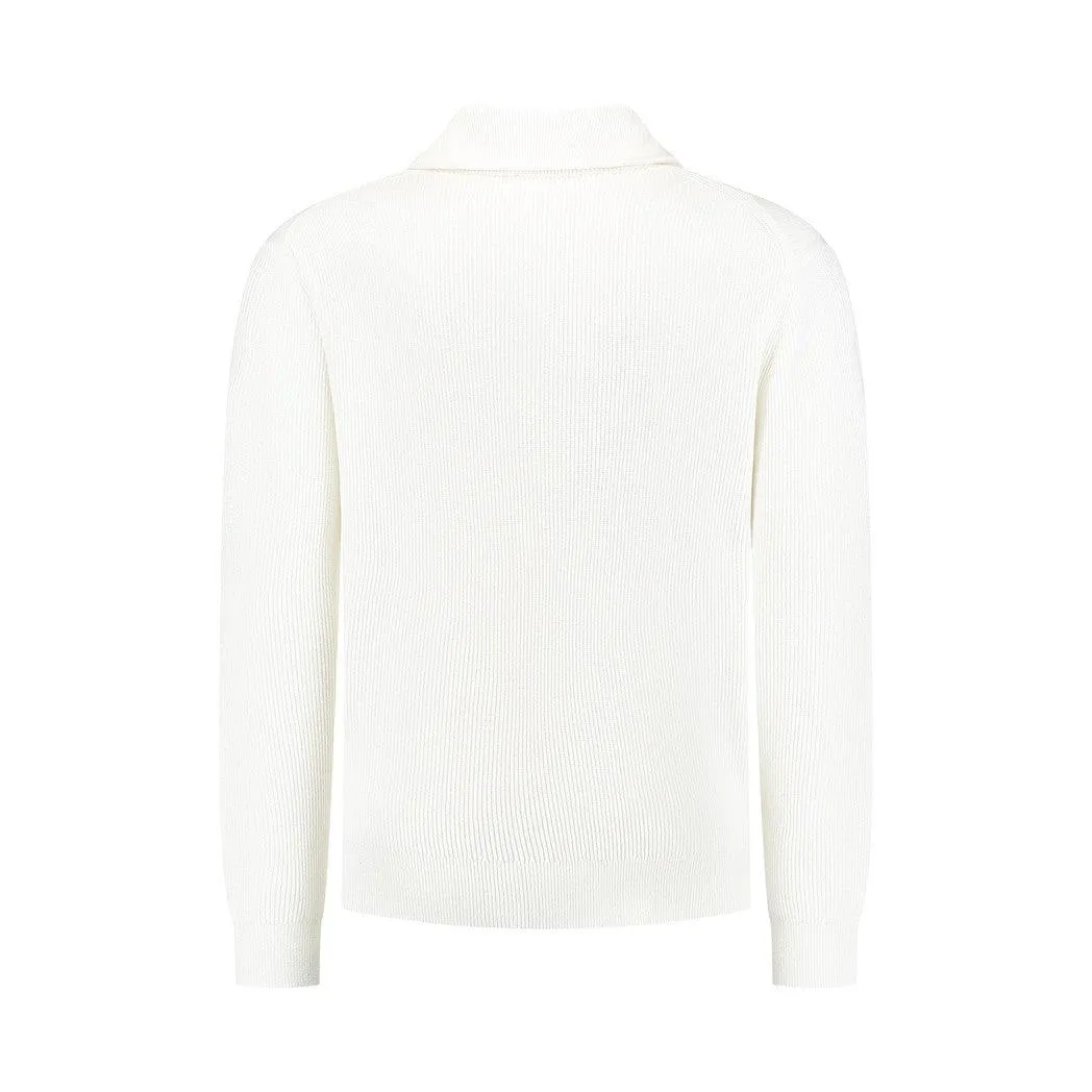 Loose fit Halfzip Knitwear Off White