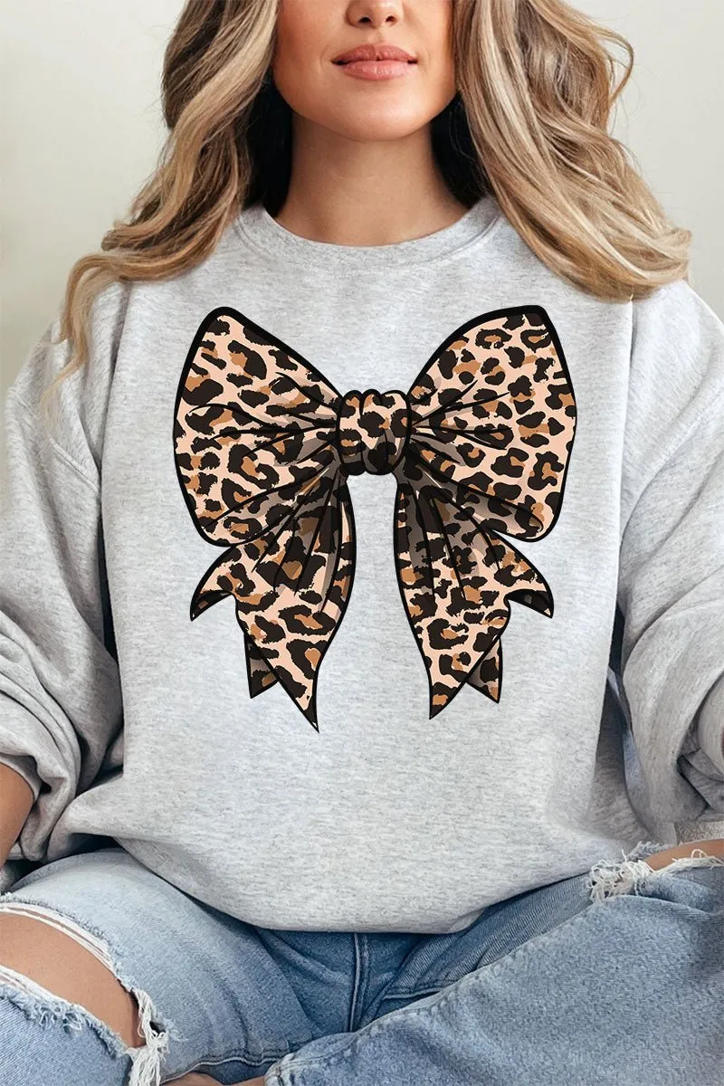 Lovely Leopard Bow Unisex NuBlend Crew Sweatshirt