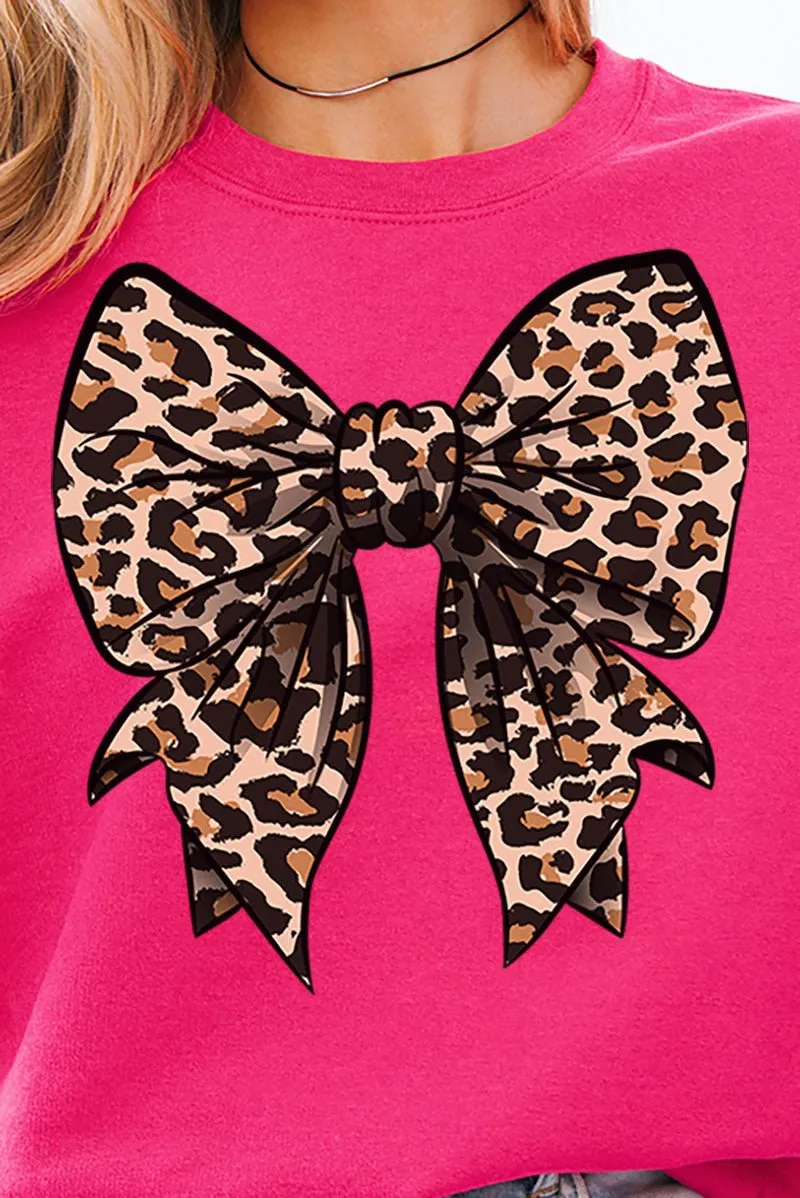 Lovely Leopard Bow Unisex NuBlend Crew Sweatshirt