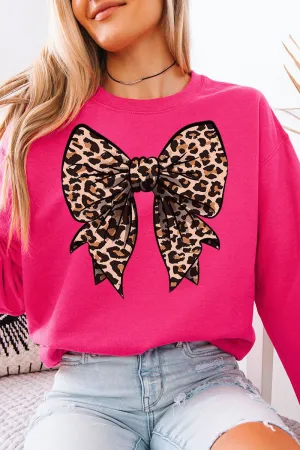 Lovely Leopard Bow Unisex NuBlend Crew Sweatshirt