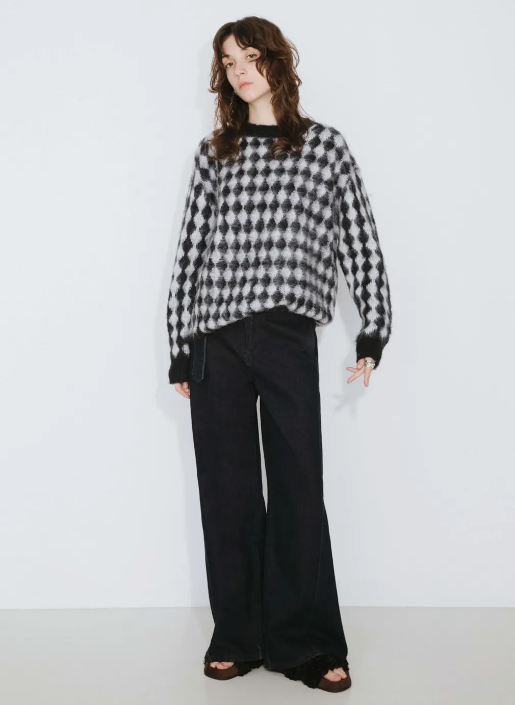 LOZ Jaquard Long Knit Fluffy Jumper
