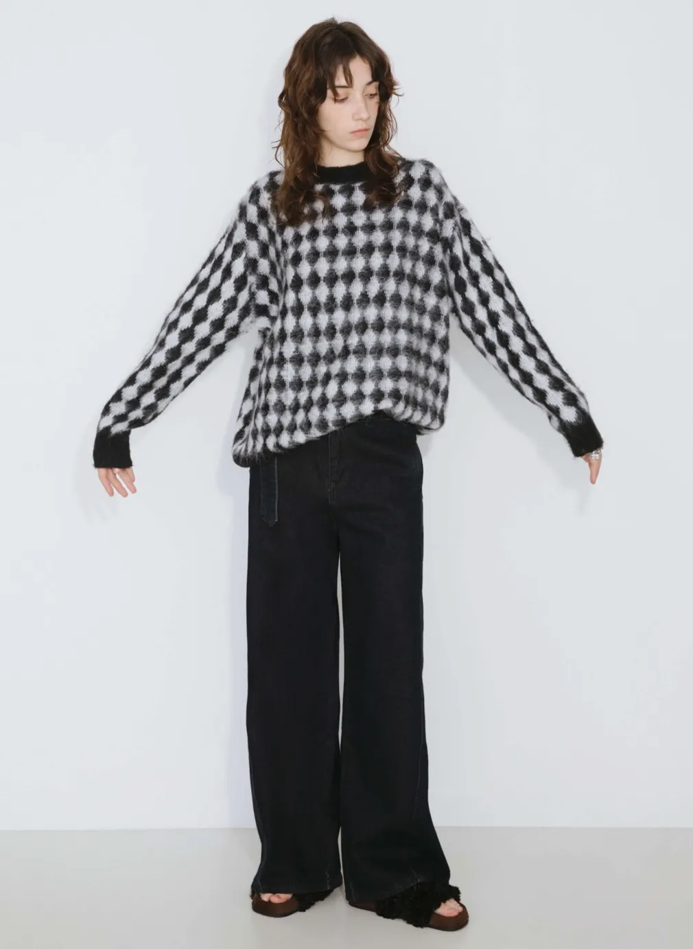 LOZ Jaquard Long Knit Fluffy Jumper
