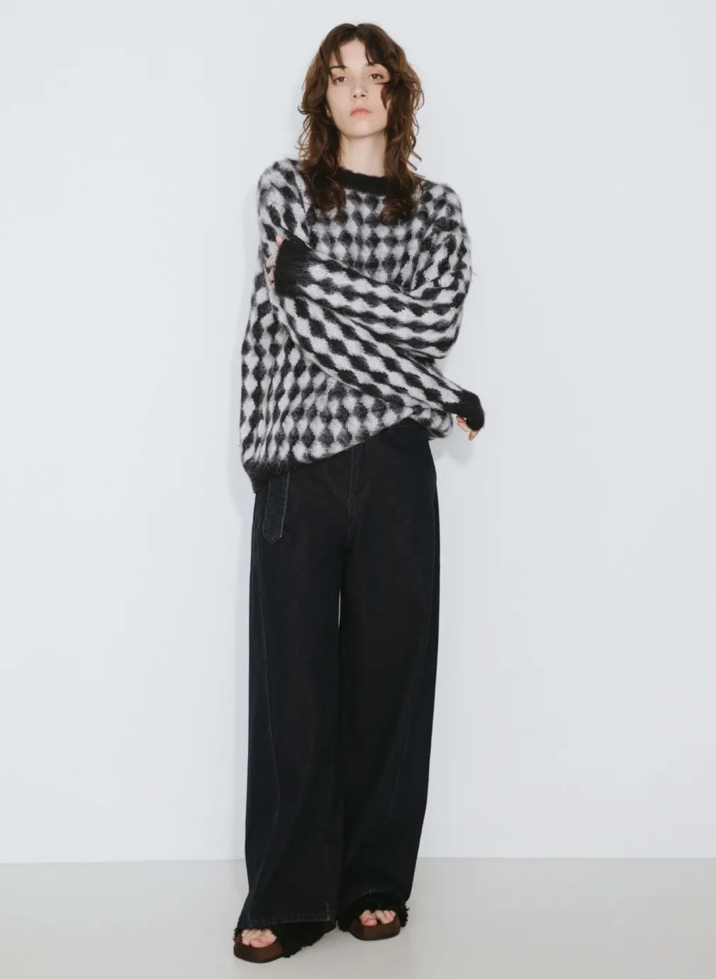 LOZ Jaquard Long Knit Fluffy Jumper
