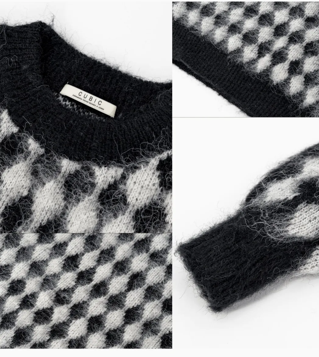 LOZ Jaquard Long Knit Fluffy Jumper