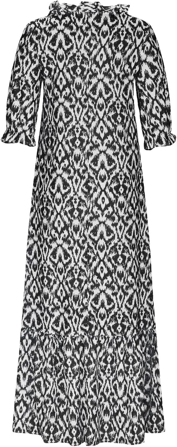Maxi Dresses for Women 2025 V Neck Vintage Floral Dress Drawstring V Neck Spring Summer Dresses Beach Sundress