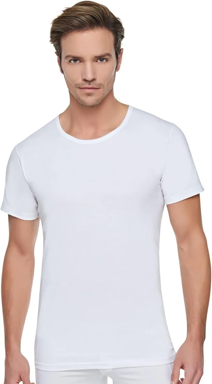 Men Ribbed Cotton Scoop Neck Undershirt Pack of 6