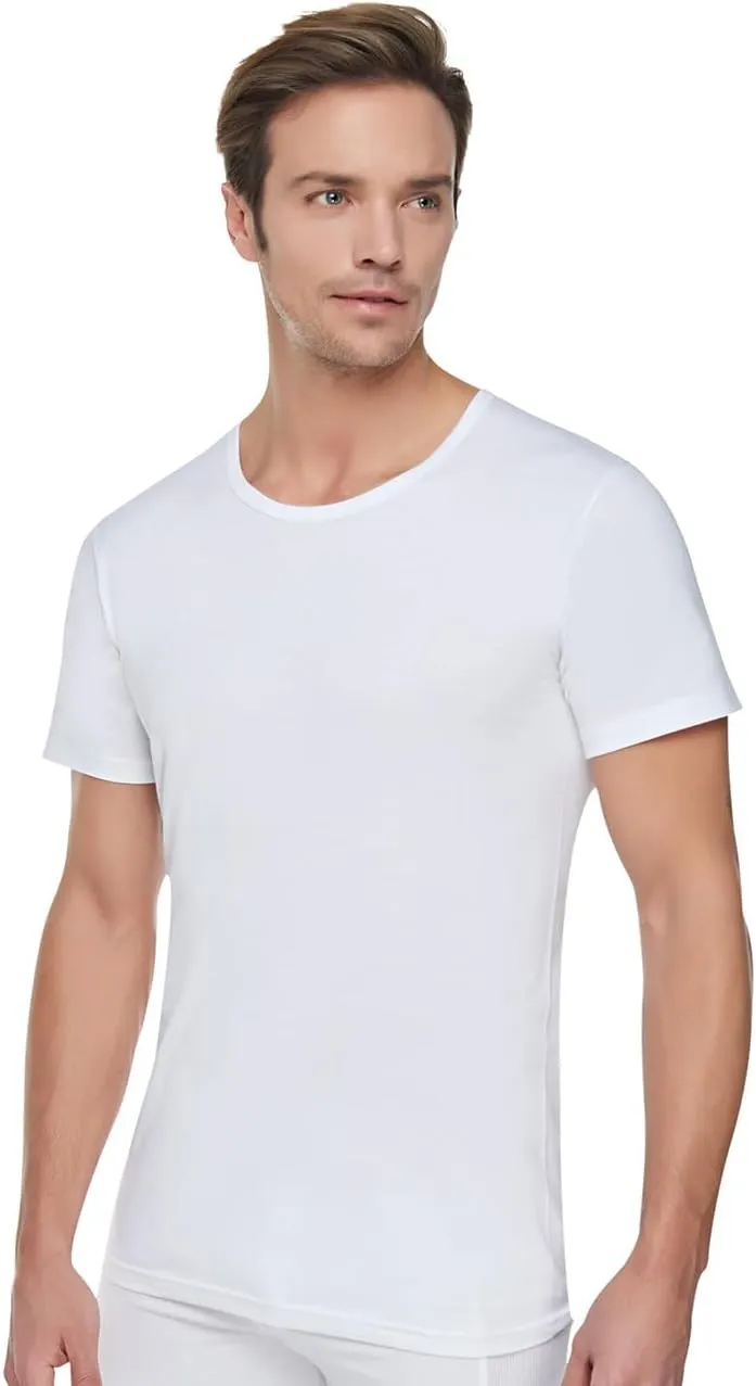 Men Ribbed Cotton Scoop Neck Undershirt Pack of 6
