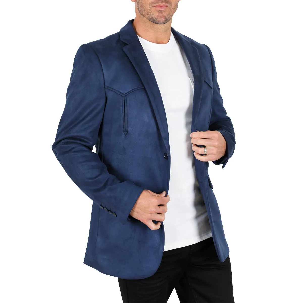 Men's Navy Blue Western Sport Coat