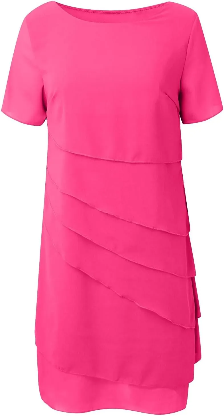 Mother of The Bride Dress for Women Elegant Formal Dress Chiffon Flowy Evening Outfit Party Dress Ruffle Flowy Dress