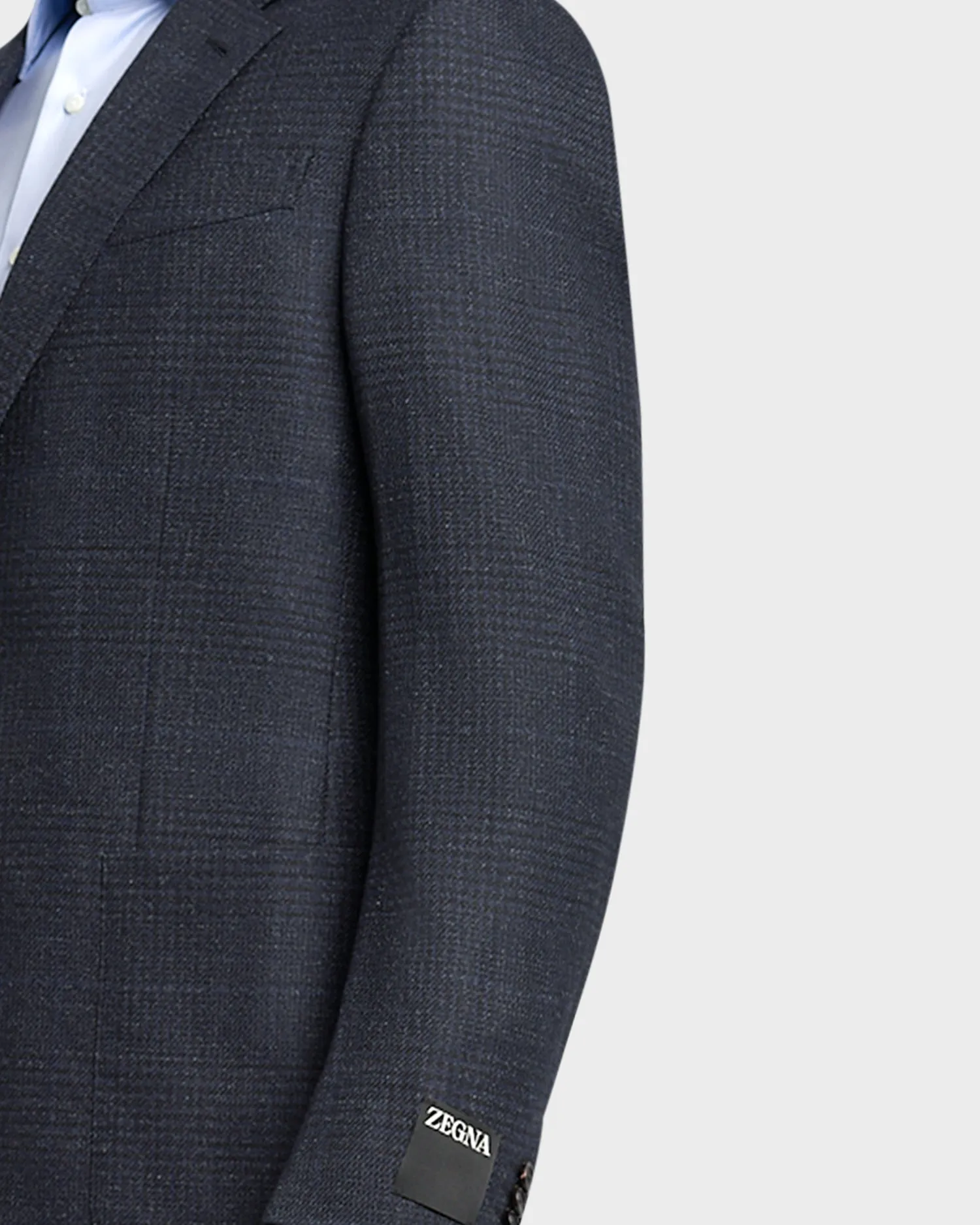 Navy Check Wool Sports Jacket