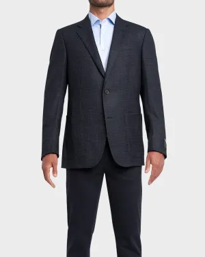 Navy Check Wool Sports Jacket