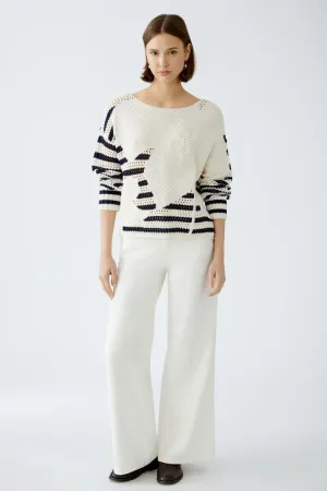 OUI Elaborately knitted pullover