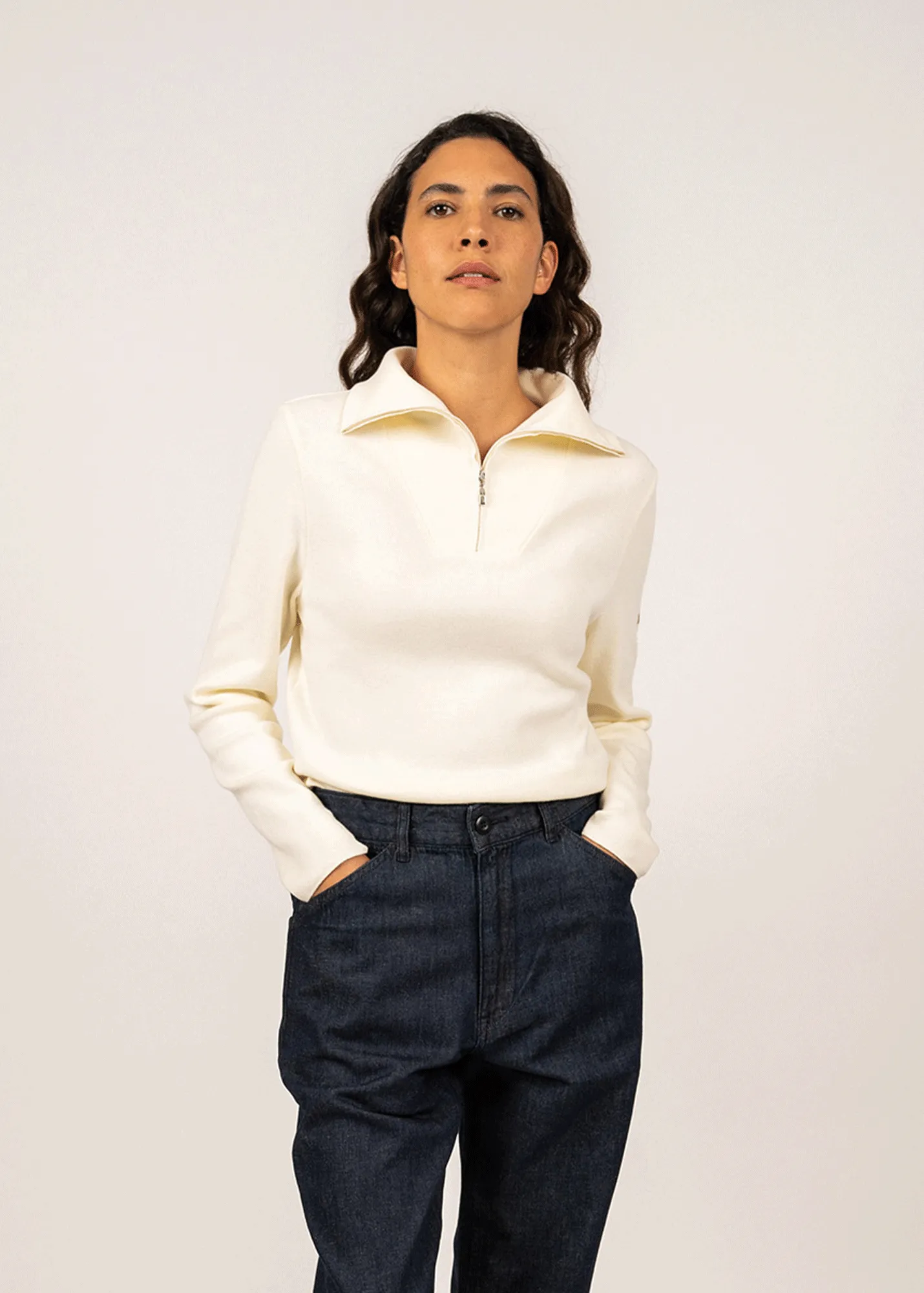 Passerelle trucker jumper - in cotton (ECUME)