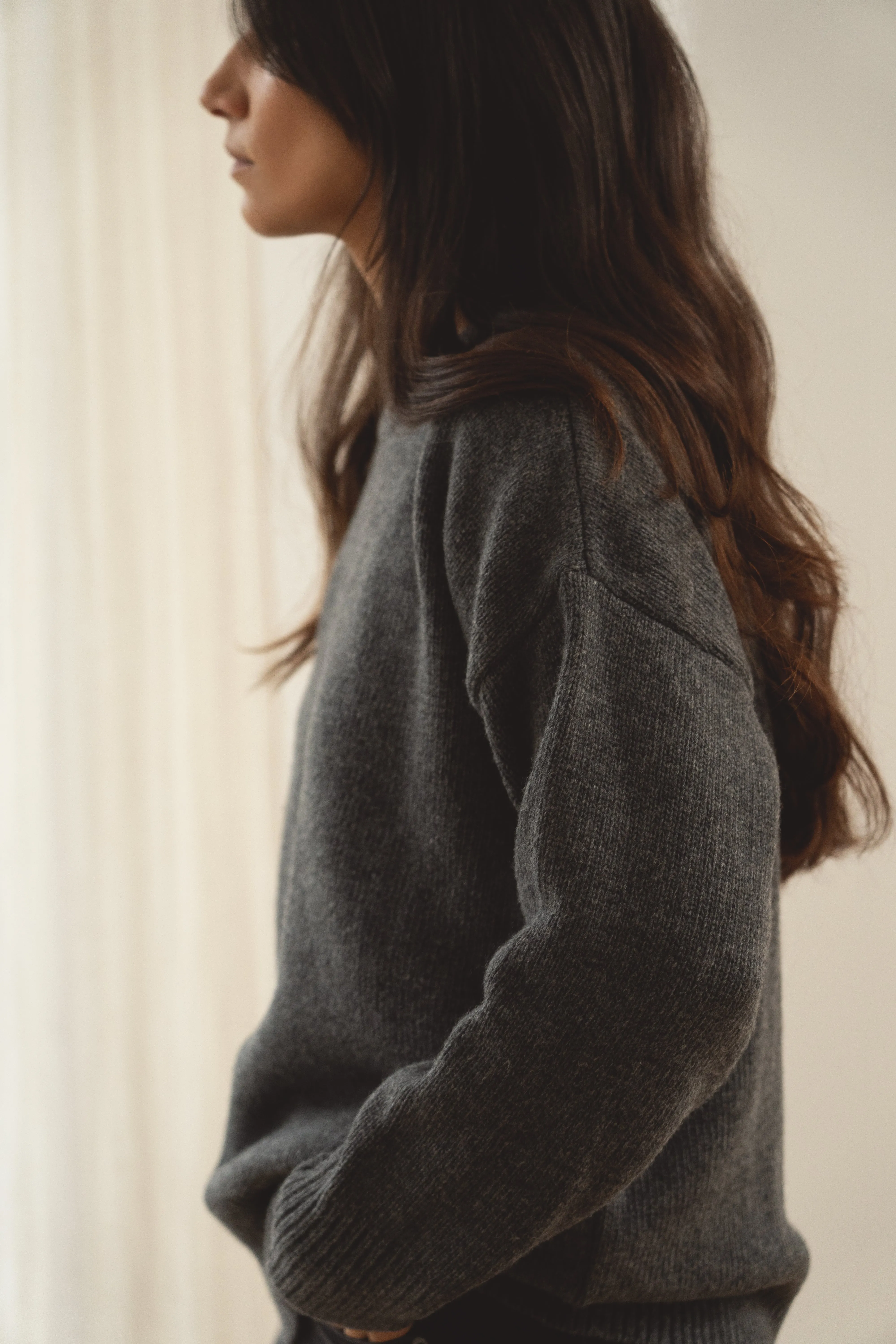 recycled wool knitwear sweater in grey