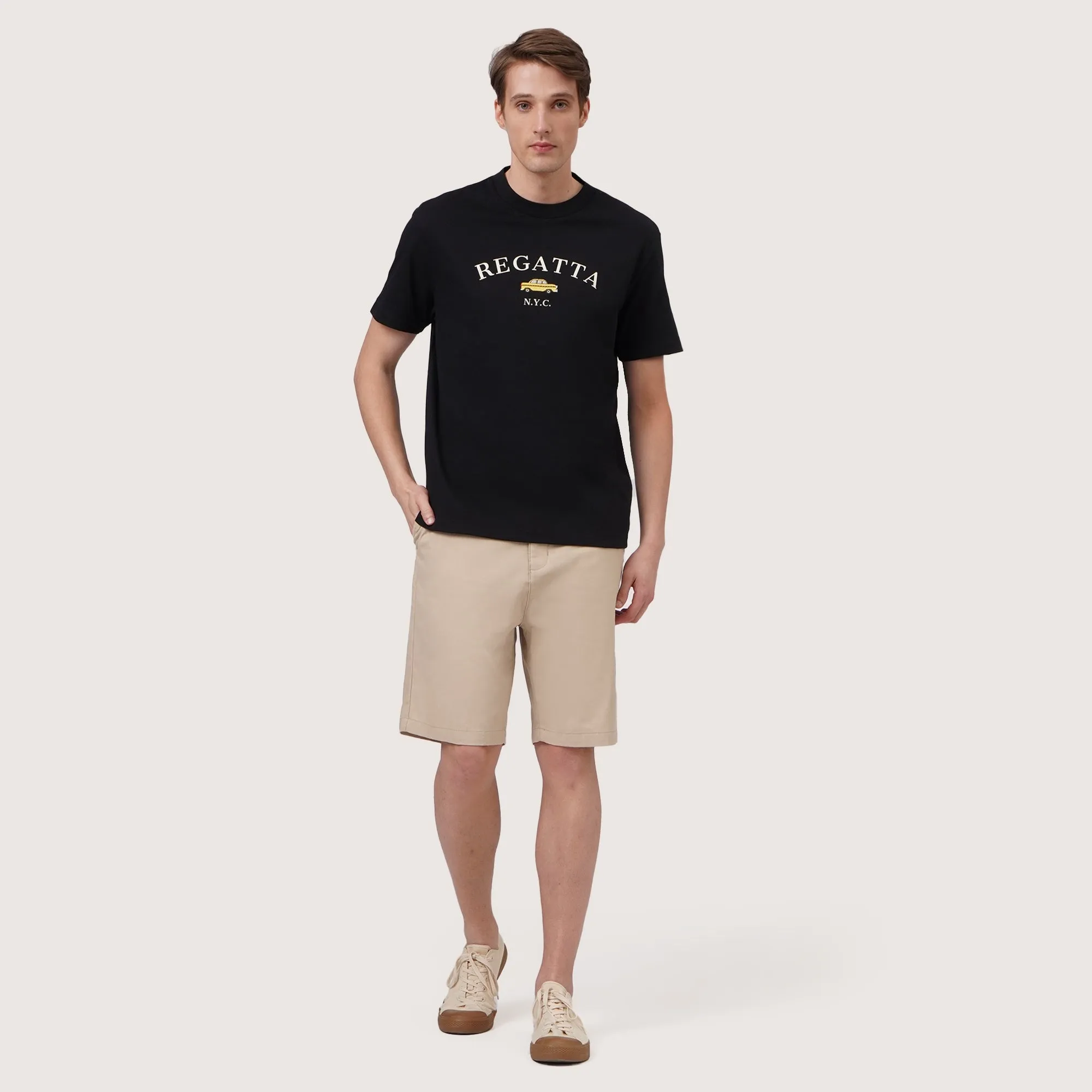 Regular Fit Round Neck T-Shirt With Graphic Embroidery