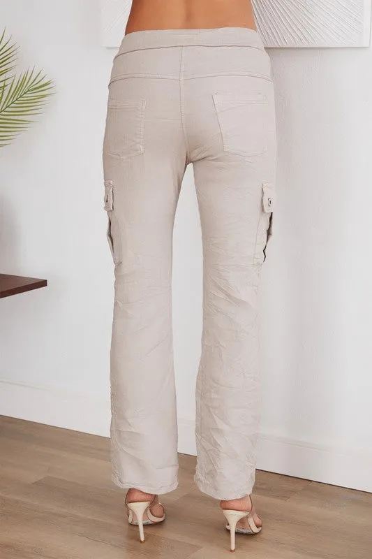 Sammie Beige Cargo Pants