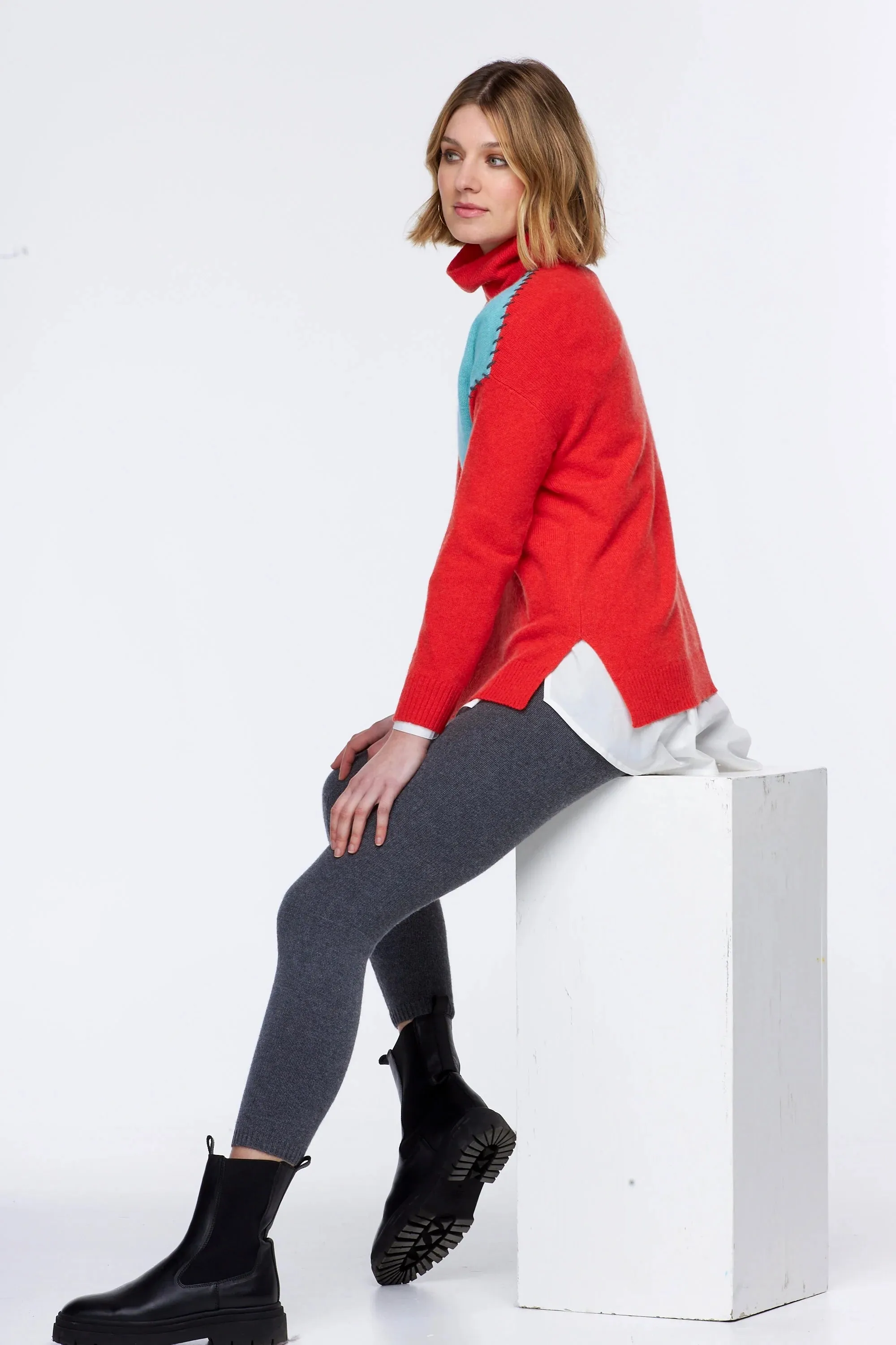 Shoulder Patch Jumper - Tangelo