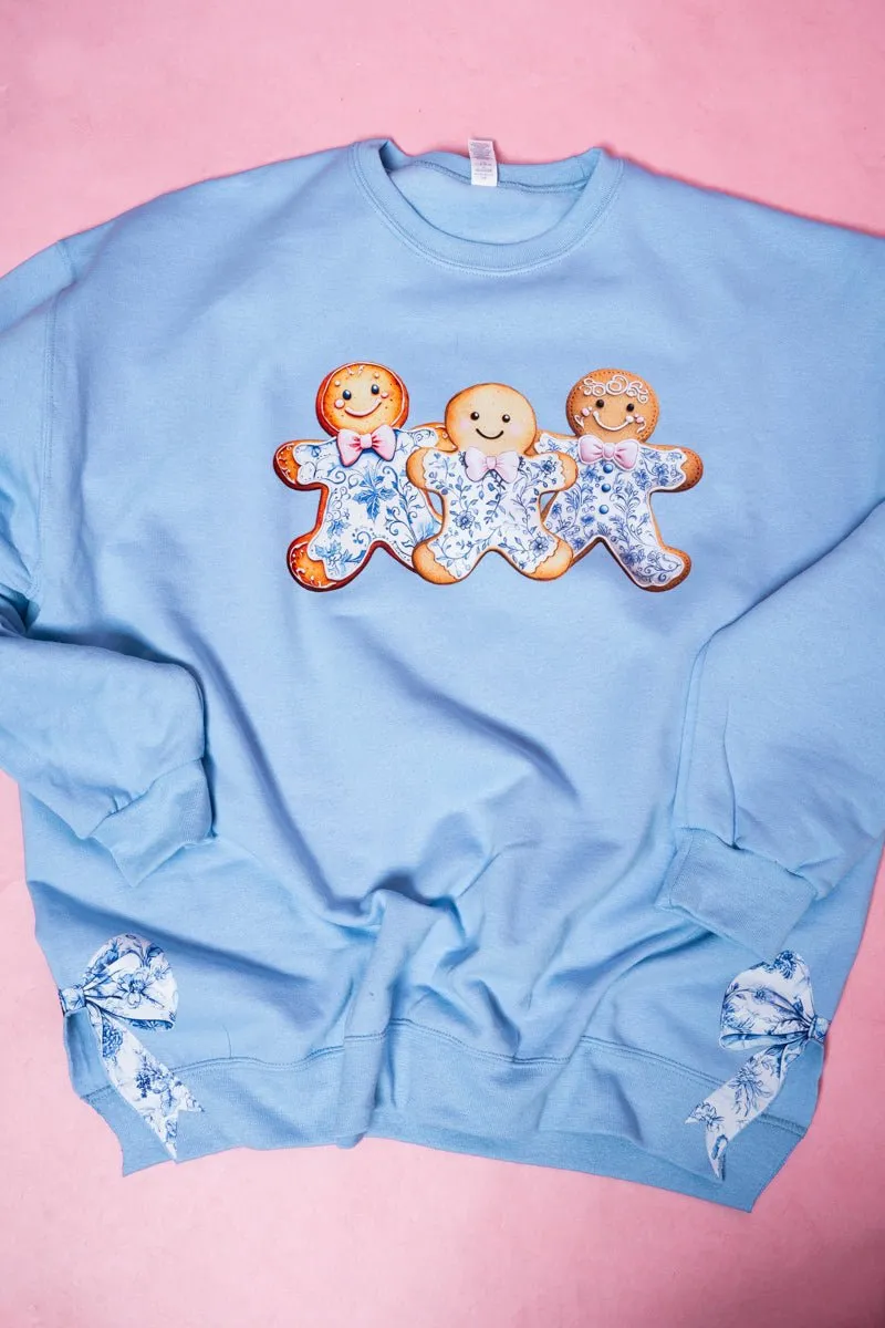 Side Bows Gingerbread Chinoiserie Christmas Unisex NuBlend Crew Sweatshirt