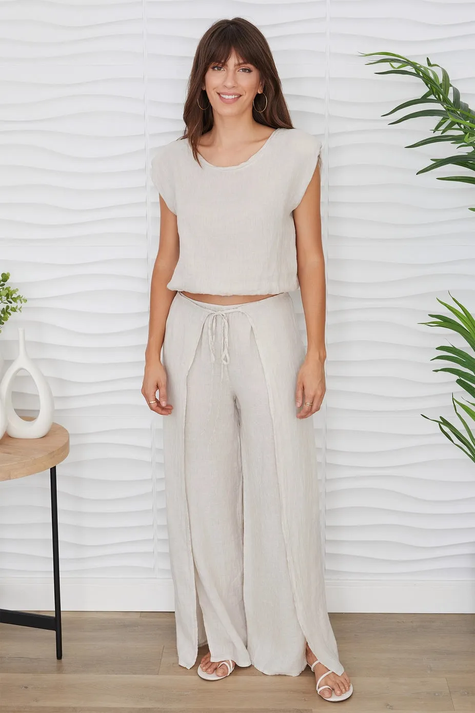 Side Panel Linen Pants