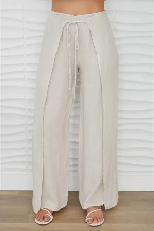 Side Panel Linen Pants