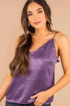 Simple Beauty Violet Plum Purple Scalloped Tank