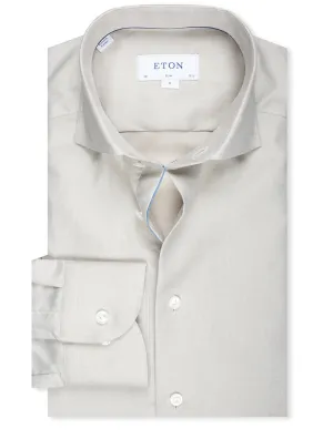 Slim Fit Cotton Linen Shirt Grey