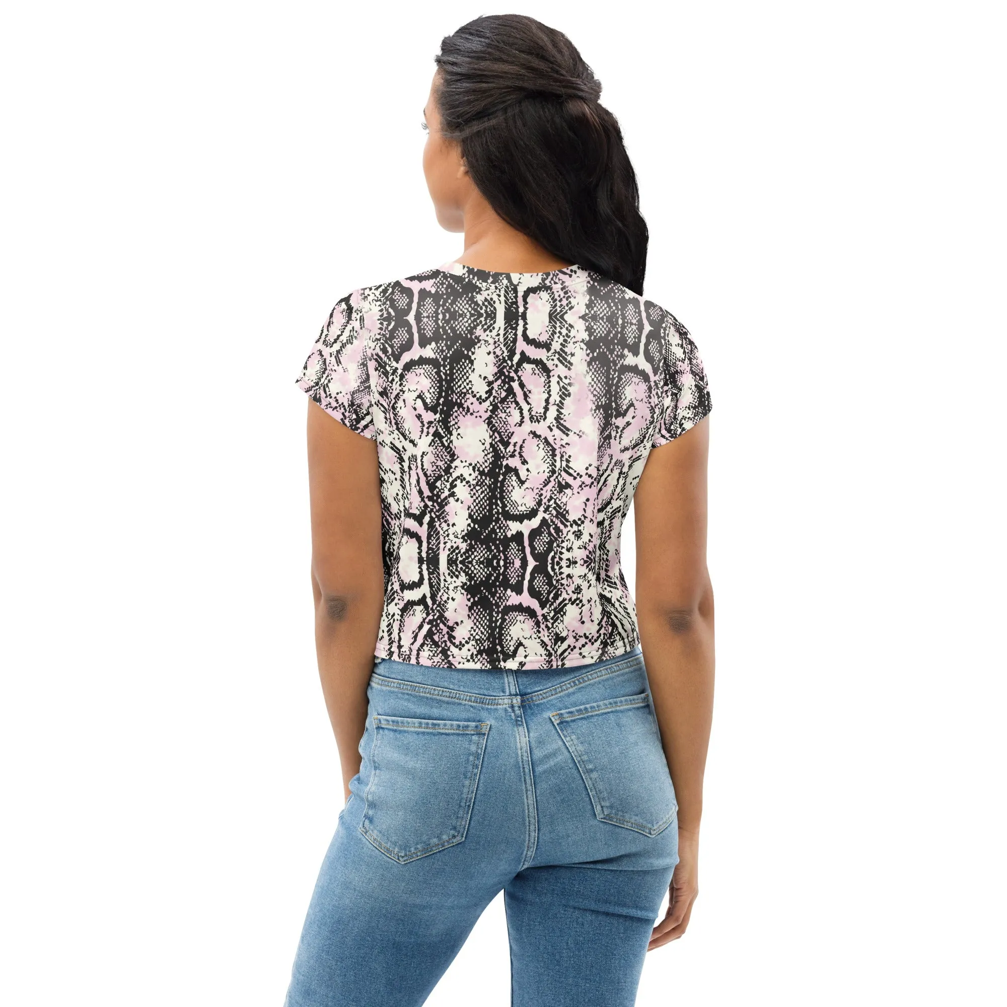 Snake print loose fit crop top for ladies lioness-love