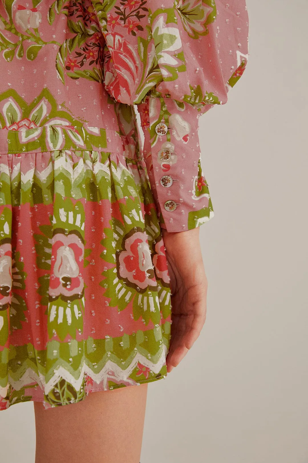 Soft Pink Aura Floral Mini Dress