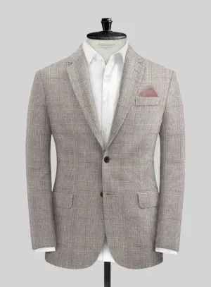 Solbiati Carre Brown Glen Linen Jacket