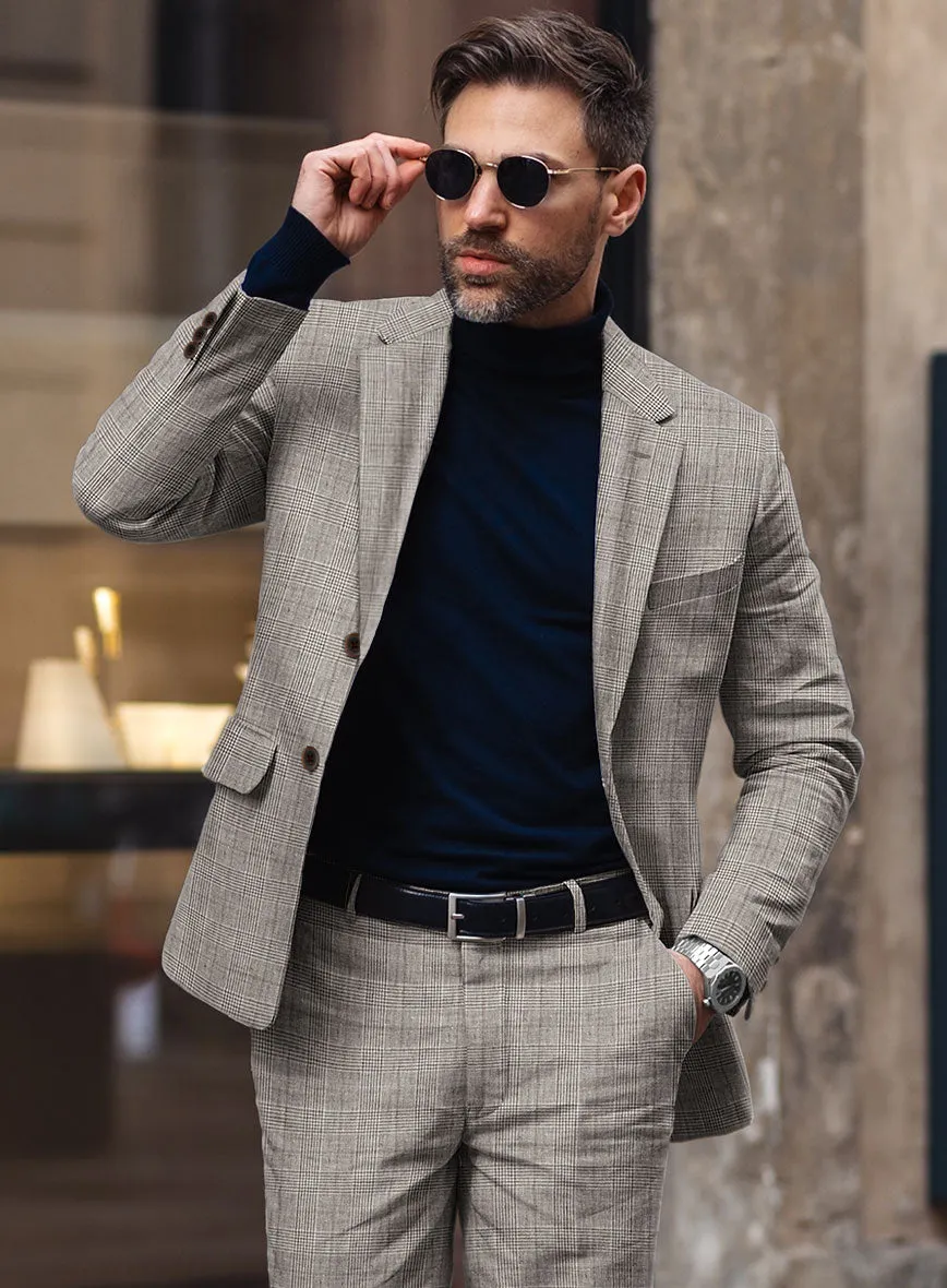 Solbiati Carre Brown Glen Linen Jacket