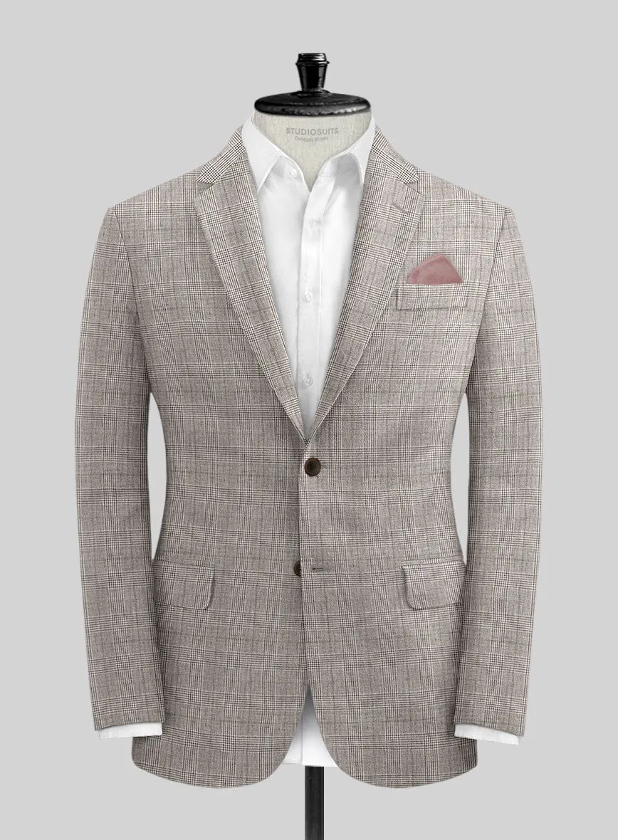 Solbiati Carre Brown Glen Linen Jacket