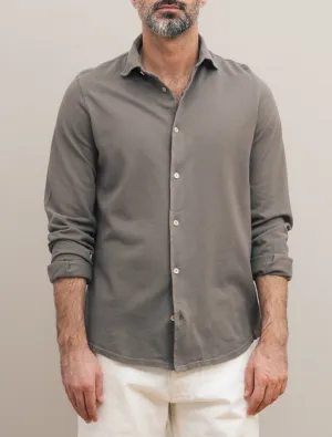 Steve Organic Cotton Pique Shirt Taupe
