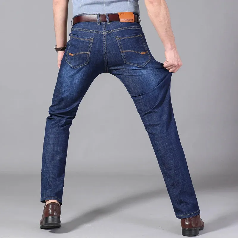 Stretch Men's Jeans Men's Straight Versatile Denim Long Loose Pants