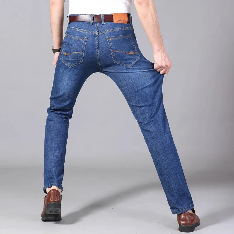 Stretch Men's Jeans Men's Straight Versatile Denim Long Loose Pants
