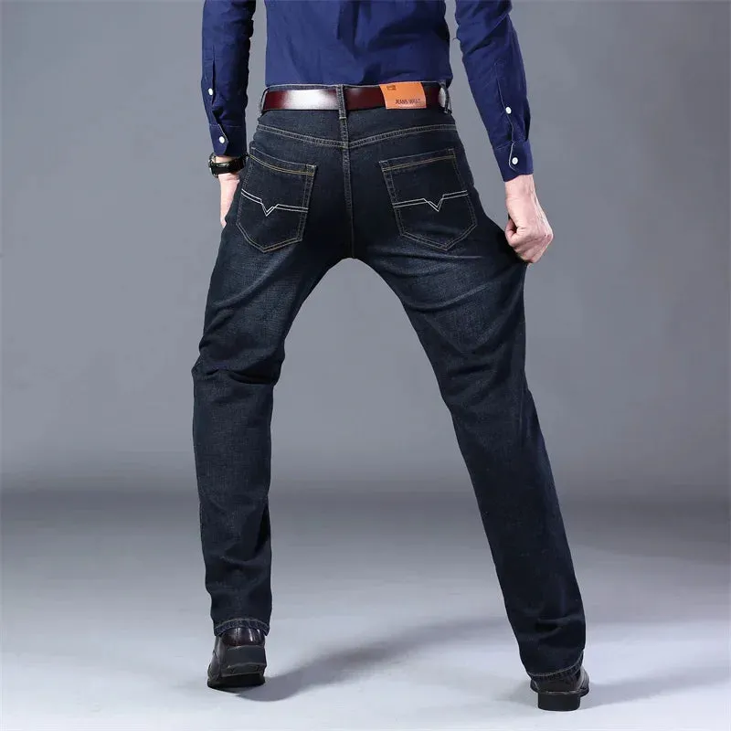 Stretch Men's Jeans Men's Straight Versatile Denim Long Loose Pants