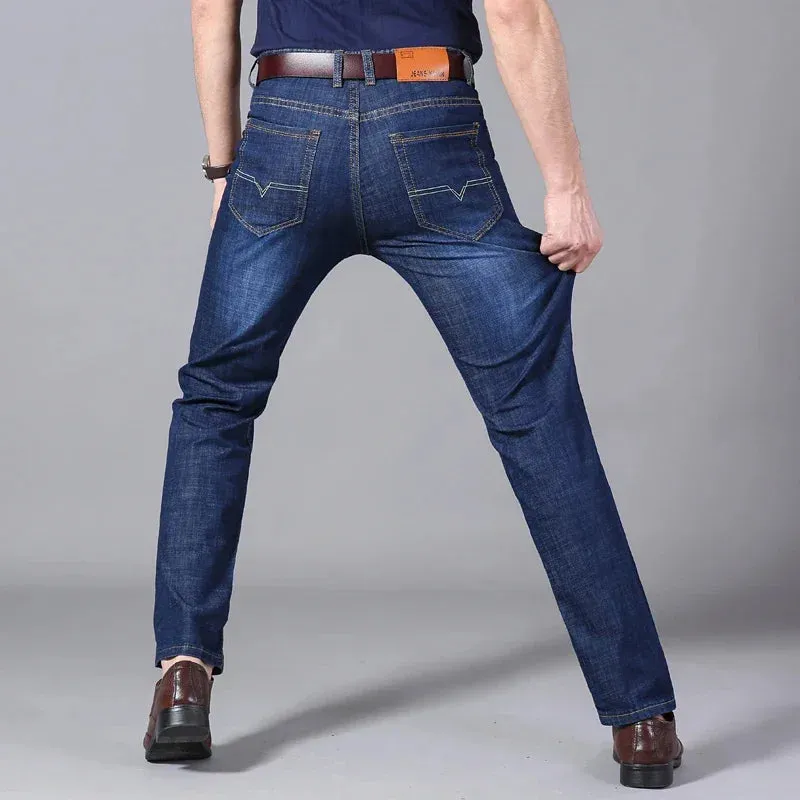 Stretch Men's Jeans Men's Straight Versatile Denim Long Loose Pants